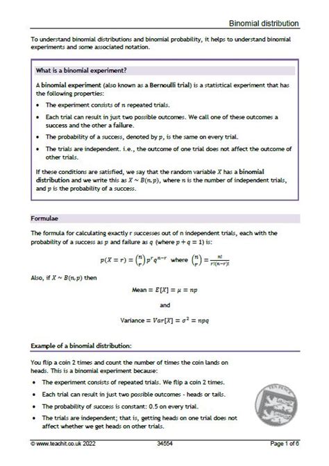 Image result for Binomial Distribution GCSE Statistics