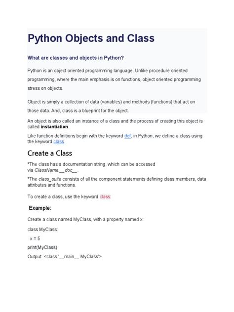 Image result for Python Object Class Example PDF