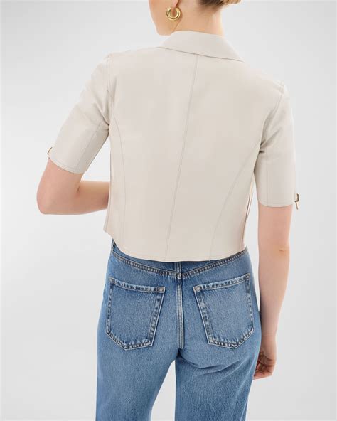 LaMarque Sevana Reversible Short-Sleeve Leather Jacket | Neiman Marcus