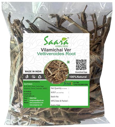 Buy Saara HERBAL FRESH Vilamichai Ver,(250gram) Coleus Vettiveroides ...