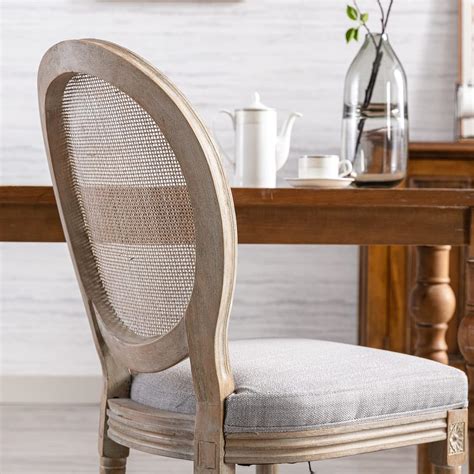 Buy Guyou Cane Dining Chairs Set of 8, Farmhsoue Upholstered Dining ...
