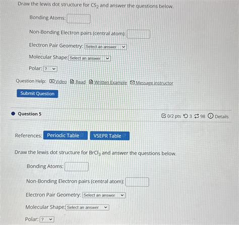 Solved Draw the lewis dot structure for CS2 ﻿and answer the | Chegg.com