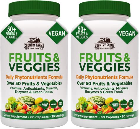 Amazon.com: COUNTRY FARMS Super Fruits and Veggies Capsules, Whole Food ...