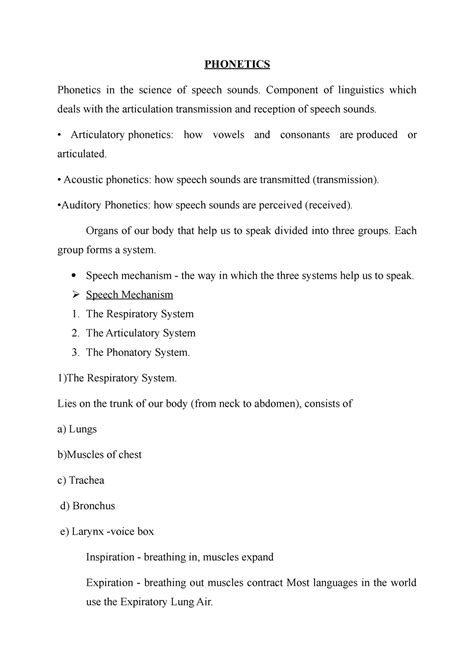 Phonetics - PHONETICS Phonetics in the science of speech sounds ...