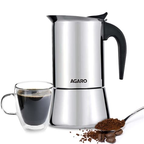 AGARO Royal Moka Pot, Stovetop & Induction Cooktop Classic Espresso ...