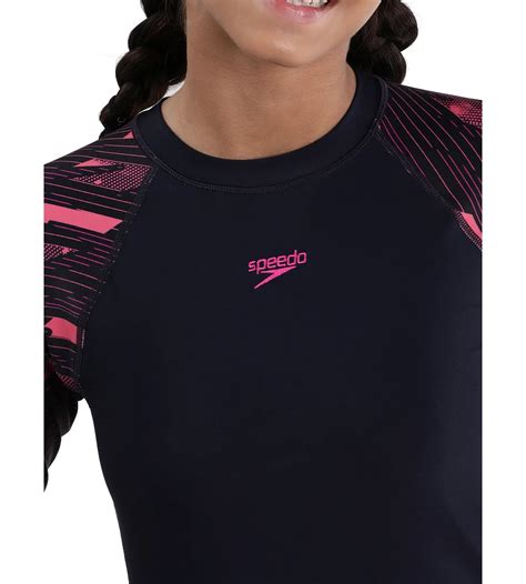 Buy Speedo Hyperboom Long Sleeve Suntop Truenavy-Electricpink ...