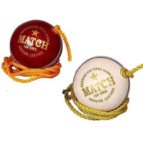 SL Leather Match Practice Hanging Cricket Ball Red & White Pack of 2 ...