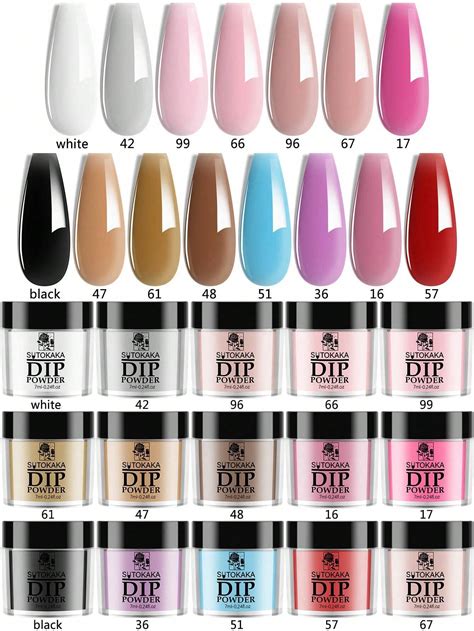 1Box 7ml Nail Art Solid Color Nail Dipping Powder White Black Pink ...