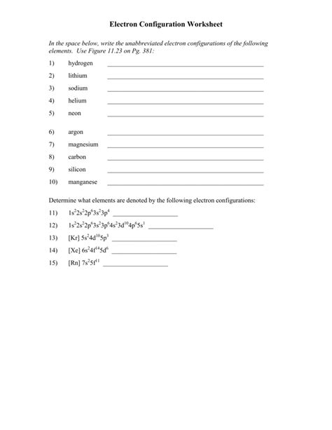 Image result for Electron Configuration Worksheet Answer Key