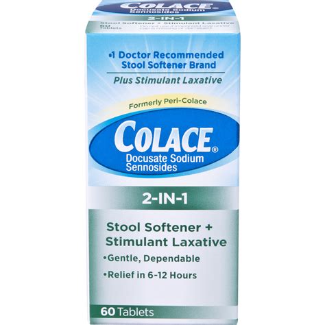 Colace® 2-IN-1 Stool Softener + Stimulant Laxative Tablets, 60ct ...