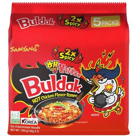 Buldak 2x Spicy Hot Chicken Flavor Ramen - Instant Stir-Fried Noodle ...