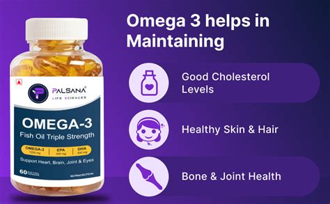 PALSANA Omega 3 Fish Oil Triple Strength Capsules 1250mg | 450mg EPA ...