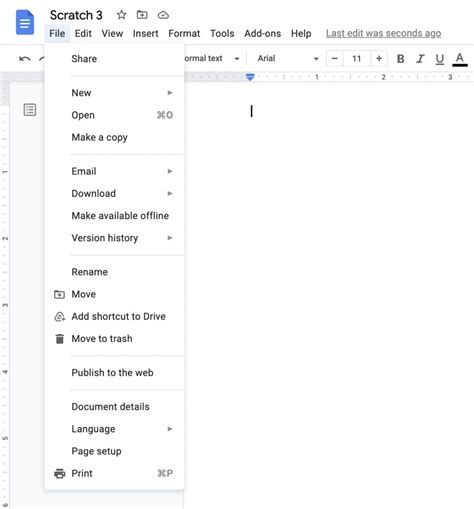 Image result for Google Docs Menu
