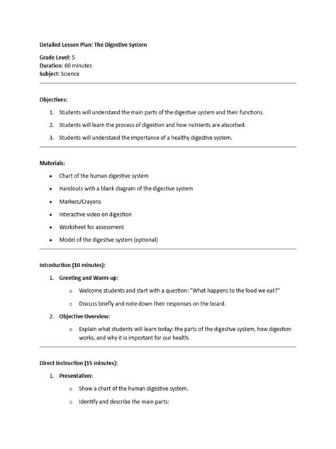 Image result for Lesson On Digestive System