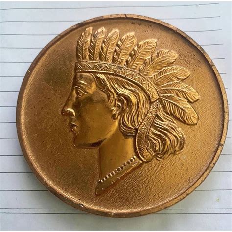 Vintage Large Indian Head Penny Souvenir of Lansing Copper Colored ...