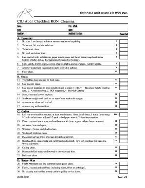 RON Cleaning Audit Checklist - Flypinnaclecom - Fill and Sign Printable ...