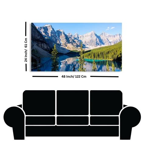 Buy Premium Beautiful Nature Lake Scenery Canvas Wall Painting ...