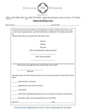 Fillable Online Health Information Authorization Form - Community ...