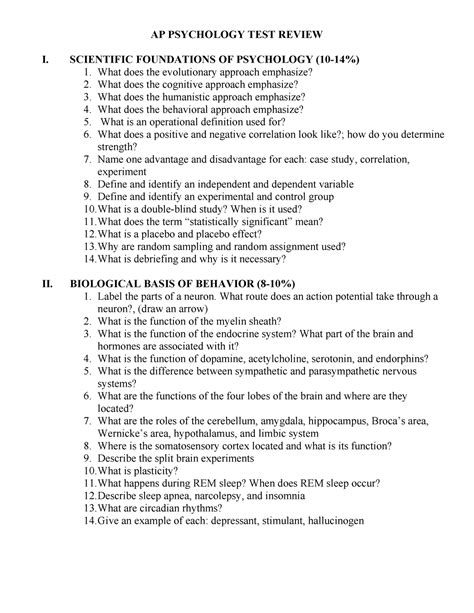 AP Psych TEST Review 2020 - AP PSYCHOLOGY TEST REVIEW I. SCIENTIFIC ...
