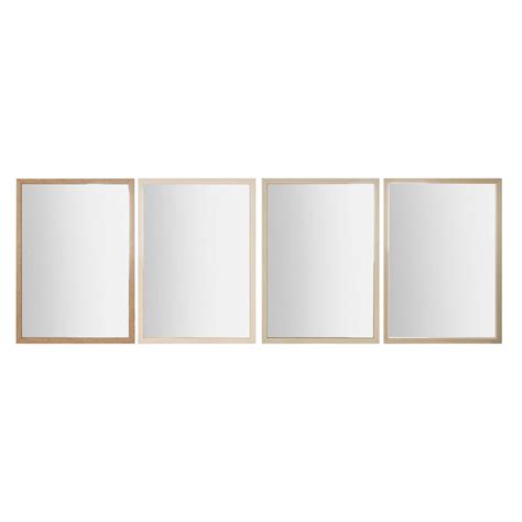 Espejo de pared Home ESPRIT Blanco Marrón Beige Gris Cristal ...