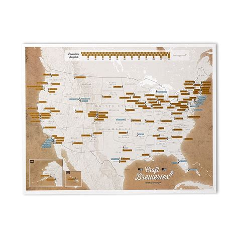 Maps International - Scratch Off USA Map Craft Breweries Print - 22 x ...