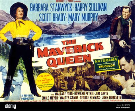 THE MAVERICK QUEEN, Barbara Stanwyck, Barry Sullivan, 1956 Stock Photo ...