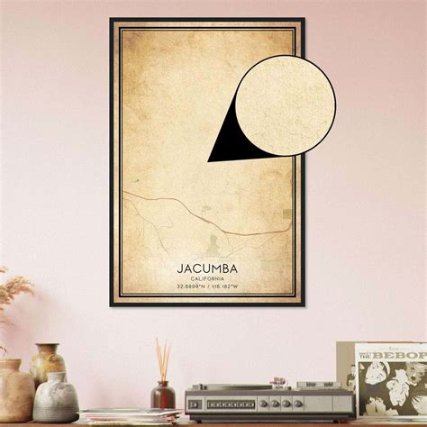 Vintage Jacumba California Map Poster, Jacumba CA City Road Wall Art Print - Custom Maps & Posters