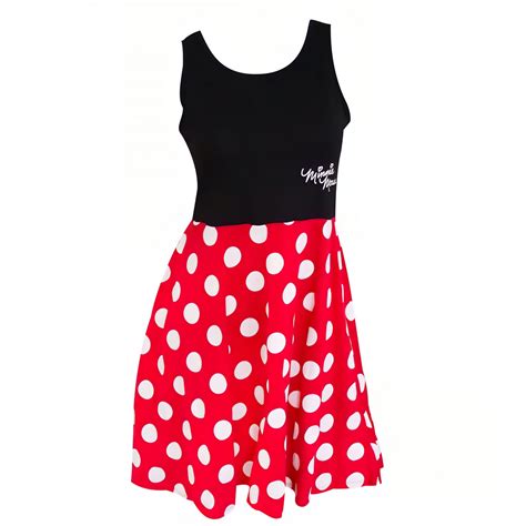 Disney's Officially Licensed Minnie Mouse Red Polka Dot Ladies Dress ...