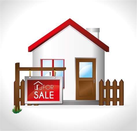 Immobilier sur illustration vectorielle fond blanc | Vecteur Premium
