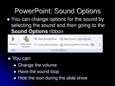 Image result for PowerPoint Sound Settings