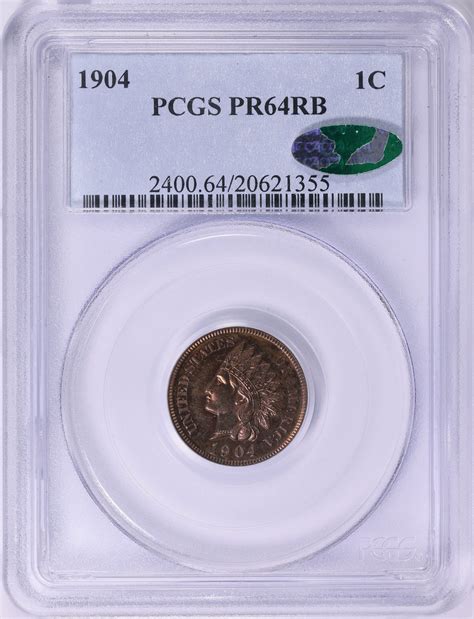 1904 Indian Cent PCGS Proof-64 RB (CAC Green) (Toned) (Item 1792328 ...