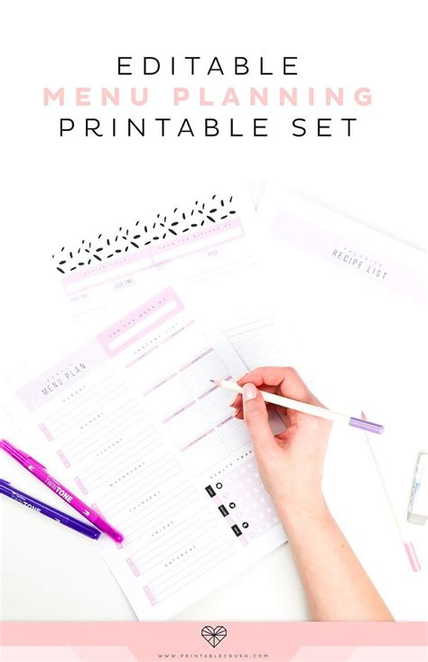 Menu Plan Printable 的图像结果