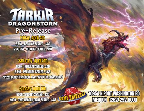 Tarkir: Dragonstorm Pre-Release Two-Headed Giant Sealed, 10954 N Port ...