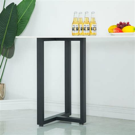 Buy Metal Table Legs Set of 2, 28 Height 18” Wide Iron Desk Legs, Black ...