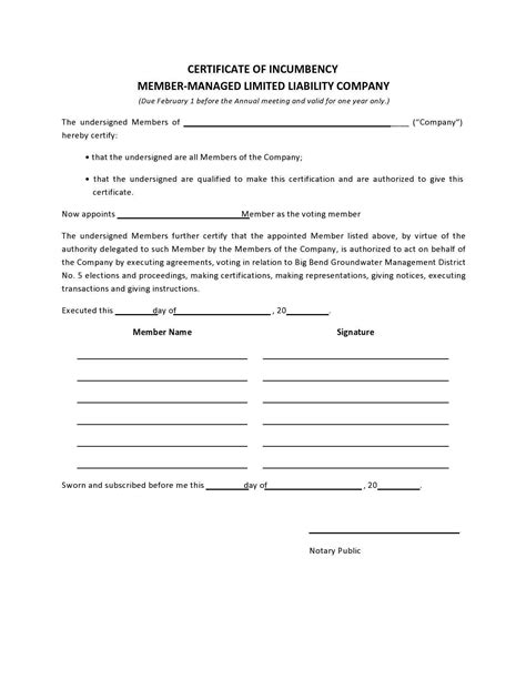 Certificate Of Incumbency | Sample | Templates | Certificate Of