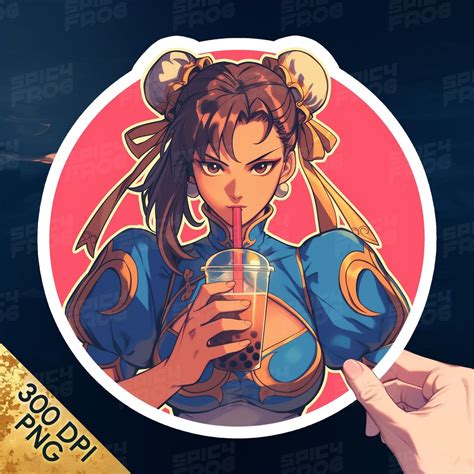 Chun-li Sticker, Digital File, PNG, Sticker for Merch, T-shirt ...