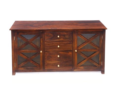 Organize in Style with a Wooden 2-Door 4-Drawer Cupboard | Buy Now ...