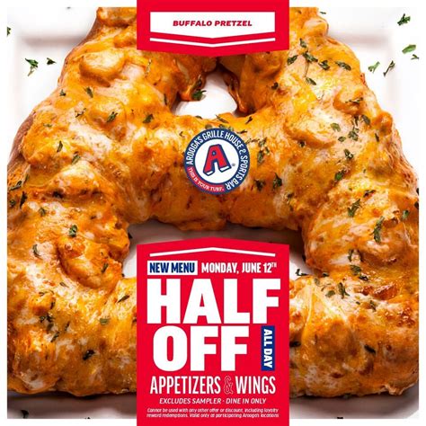 New Menu Launch 1/2 off Apps & Wings, Arooga's (Route 124), York, 12 ...