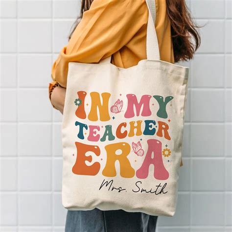 Teacher canvas tote bags personalized custom teacher totes teacher ...
