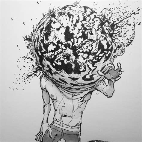 Image result for Drawing of Exploding Head