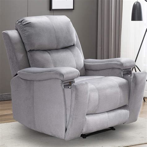 Buy ANJHOME Recliner Chair with Pullable Cup Holders, Classic Recliner ...