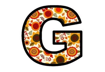 Flowers, Fall, Spring, Bulletin Board Letters Decor, A-Z, a-z, 0-9 ...