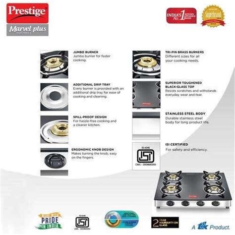 Prestige Marvel GTM 04 SS Plus ISI Glass Manual Gas Stove Price in ...