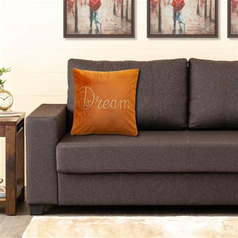 Buy Aurora Digital Brown Embellished Cushion Cover- 40 x 40 cm from ...