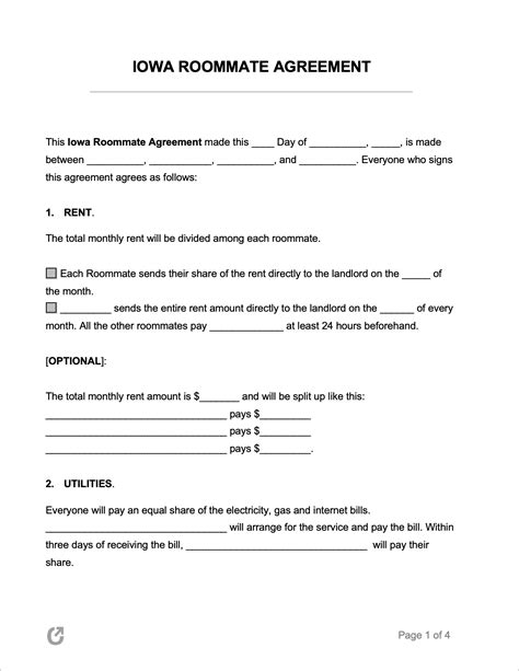 Roommate Agreement Template Word | Free Sample, Example & Format Template
