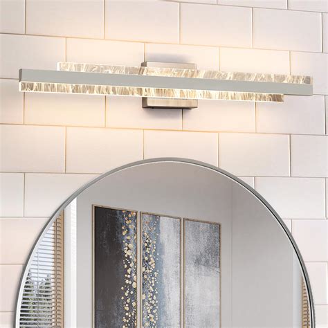 HAHZT Modern Bathroom Vanity Light: Brushed Nickel 32 inch 28W Dimmable ...