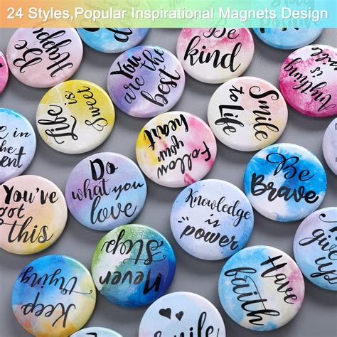 Buy Inspirational Magnets Watercolor Round Motivational Magnets ...