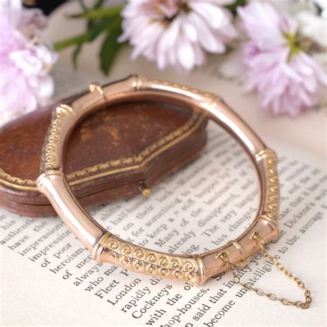Antique Australian 9ct Rose Gold ‘Bamboo’ Bangle By - Willis And Sons ...