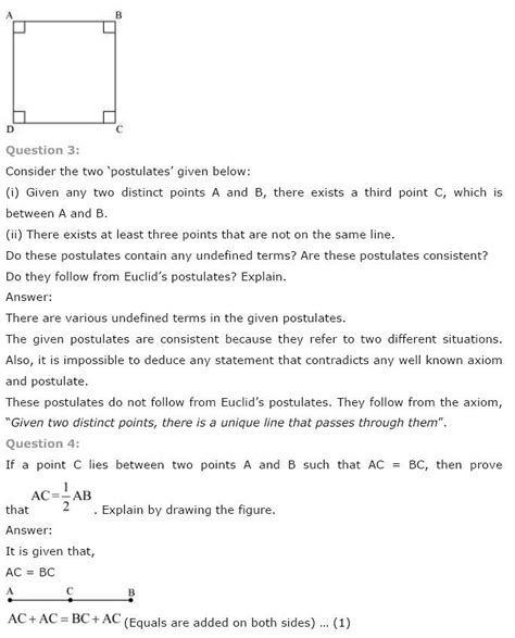 Introduction to Euclid's Geometry ncert solution class 9 Maths