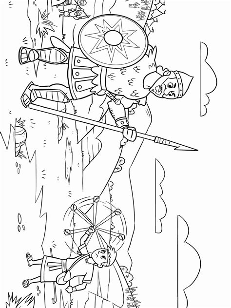 David and Goliath coloring pages - Free Printable